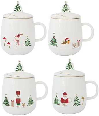 Immagine prodotto di Tazze in porcellana con colino Let It Snow