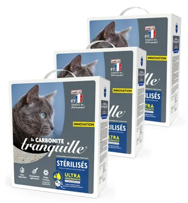 Immagine prodotto di Tranquille La Carbonite, sterilizzante per gatti, 6,1 litri, confezione da 3 pezzi