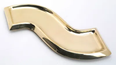 Produktbild von Kerzenteller Wellenform Messing Gold poliert 30 x 8,5 cm