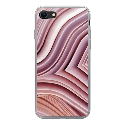 Produktbild von MuchoWow® Handyhülle Schutzhülle Hülle für iPhone 8 Natursteine - Rosa - Großaufnahme Silikon Softcase Handy Hülle - Schutzhaube