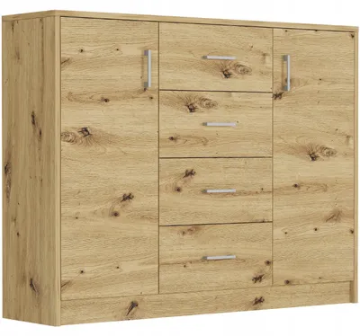 Obrázek produktu pro Komoda 110 cm 4 zásuvky 2 dveře skříňka FRAMIRE U-1 artisan