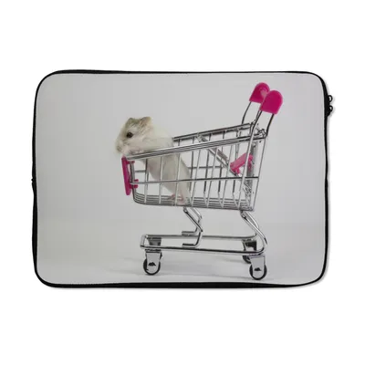 Produktbild von MuchoWow® Laptop Hülle 13 Zoll Hamster in einem Wagen Laptoptasche - Laptophülle - Sleeve - Rundumschutz