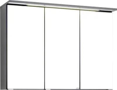 Produktbild von Bologna 3D-Spiegelschrank, graphitgrau, LED-Einbauleuchte
