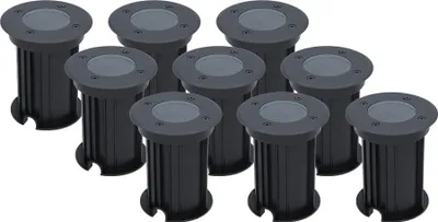 Image de HOFTRONIC - Spot LED au sol 9x Ø12cm GU10 Dimmable IP67 Noir