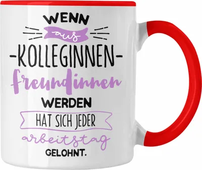 Produktbild von Trendation - Kollegin Tasse Geschenk Arbeitskollegin Freunde Beste Kollegin Geschenkidee (Rot)