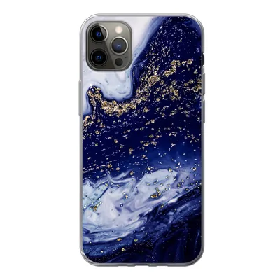 Produktbild von MuchoWow® Handyhülle Schutzhülle Hülle für iPhone 12 Pro Max Marmor - Gold - Natursteine Silikon Softcase Handy Hülle - Hartschale