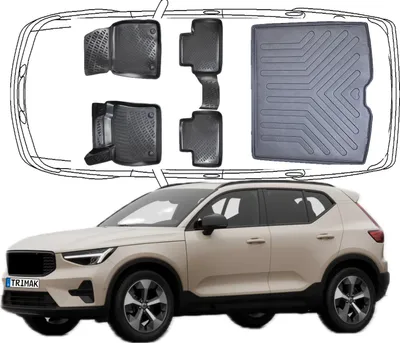 Produktbild von 3D Fußmatten & Kofferraumwanne Auto Set Kompatibel mit Volvo XC40 2017 - 2024