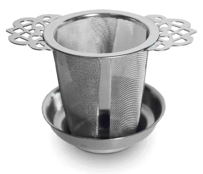 Teesieb aus Edelstahl, Ø 6,5 cm, Höhe 7 cm, für losen Tee