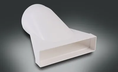 Produktbild von Rotheigner Flachkanal Übergangsstück rund/flach weiß 111 mm x 54 mm