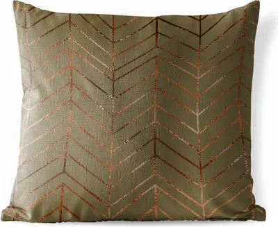 Produktbild von MuchoWow® Outdoor Kissen - Muster - Luxus - Bronze - Grün - 50x50 cm - Wetterfest - Lounge Kissen - Komfortabel - Kissen mit Bild