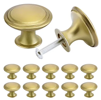 Image de Boutons de meuble vintage, boutons de tiroir élégants, laiton antique, poignées de meuble de cuisine, 30 mm, ronds, boutons de porte de meuble, lot de 12