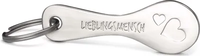 Produktbild von FABACH Trolley Spoon Einkaufswagenlöser Schlüsselanhänger - Einkaufswagenchip abziehbar aus Metall - Einkaufschip für Einkaufswagen, kein Steckenbleiben im Pfandschloss - Lieblingsmensch