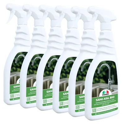 Produktbild von SANI-KAL - Sanftes Antikalk-Reinigungsmittel, effektive Reinigung und glänzende Oberflächen - 750MLx6Pz