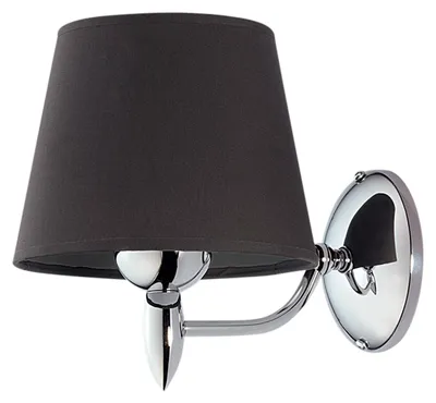 Produktbild von JUPITER Wandleuchte GALAXY 1256 Modern 1-flammig E27 Chrom Schwarz Textilschirm Stahl Wandlampe für Flur Wohnzimmer Schlafzimmer Innenbeleuchtung