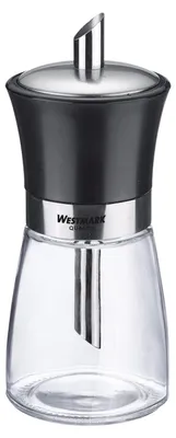 Zuckerstreuer 190 ml, Glas/Edelstahl/Kunststoff, transparent/schwarz