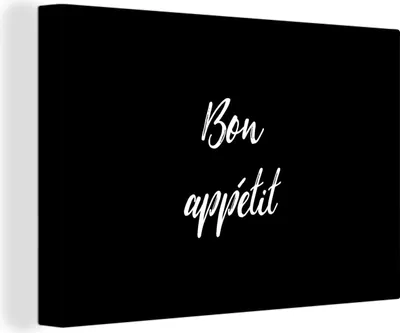 Obrázok produktu pre OneMillionCanvasses® - Maľba na plátne - Obraz na plátne Nástenná maľba na plátne - Dobrú chuť - Citáty - Príslovia - Dobrú chuť - Jedlo - 150x100cm -