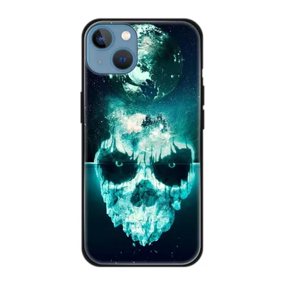 Produktbild von König Design Hülle kompatibel mit Apple iPhone 13 Kunststoff Soft Handyhülle - Handy Case Totenkopf
