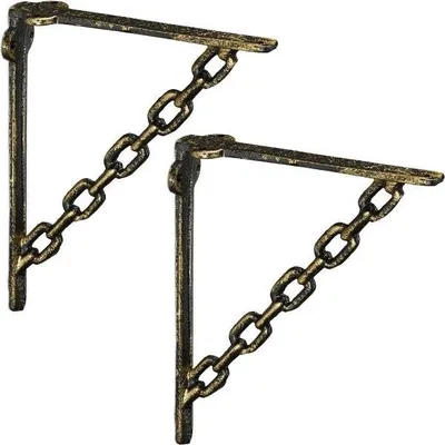 Produktbild von 2x Regalhalterung aus Gusseisen mit Kette