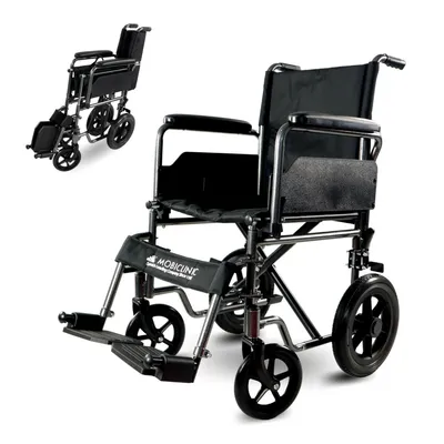 Obrázok produktu pre Mobiclinic, invalidný vozík, S230, skladací a ?ahký, sedadlo 43 cm, sklopné a odnímate?né stupa?ky, malé kolieska, parkovacia brzda a nožná brzda