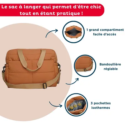 Produktbild von Thermobaby Wickeltasche gesteppt Plumea inkl. Wickelunterlage für Jungen &