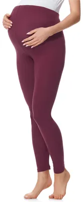 Image de Be Mammy Leggings de grossesse longs en coton BE20-230 (vin, XL)