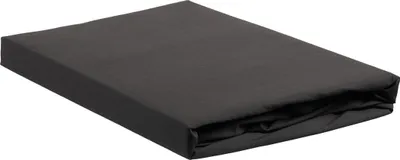 A folded dark gray fitted sheet is shown on a white background.