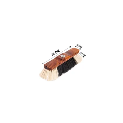 Produktbild von Thats Shopping GmbH Holz-Haushaltsbesen ohne Stiel mit Schraubgewinde, 2er Set, Dunkelbraun/Schwarz, Germany, 28 cm Besenbreite, 20 mm Innengewinde, 23 mm Außengewinde, 285 g, für Laminat, Parkett, Fliesen & glatte Oberflächen, schonend für Fußböden, stabil und langlebig
