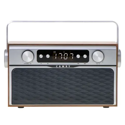 Obrázok produktu pre Camry CR1183 Rádio Bluetooth, Retro FM tuner, MP3, USB port, SD karta, Bezdrôtové, Prenosné hnedé