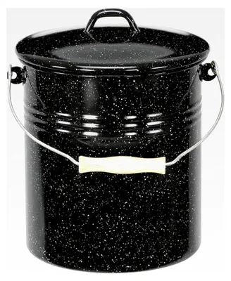 Produktbild von Mülleimer 5l mit Deckel schwarz-weiß gesprenkelt