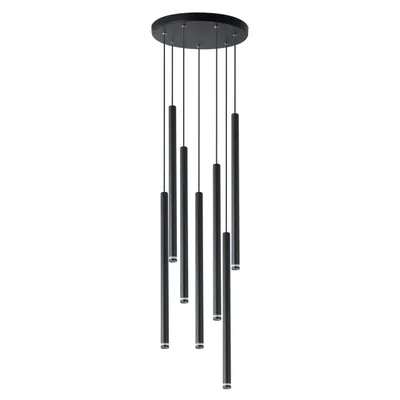 Produktbild von MasterLED Pendelleuchte – 7-flammig Ø30cm – Schwarz – G9 – Pendelleuchte Esstisch – höhenverstellbare Pendelleuchte – Piero