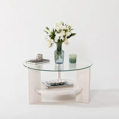 Produktbild von Skye Decor, Mahal - White, Couchtische, Weiß, Glas, 75 x 40 x 75 cm