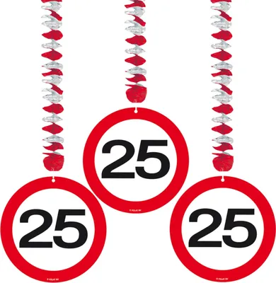 Produktbild von 3 Verkehrsschild 25 Spiralhänger 75cm