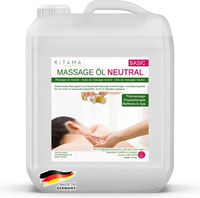 Produktbild von Kitama Massageöl Neutral (ohne Duft) 5-Liter für Physiotherapie Thai-Massage