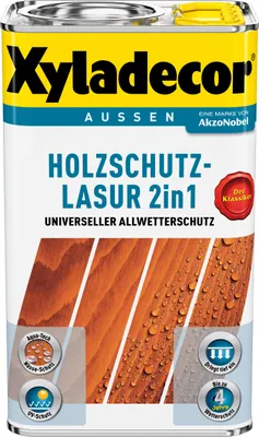 Produktbild von Xyladecor Holzschutzlasur 2in1 Farblos 5 l lösmittelbasiert Außen Holzschutzmittel