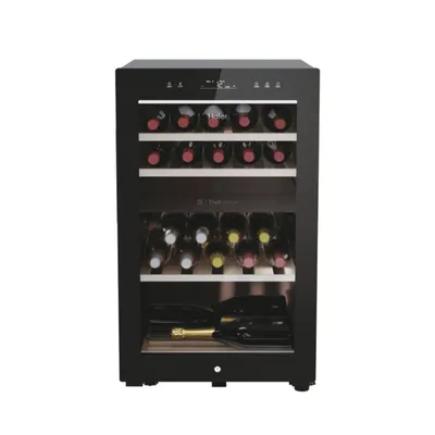 Produktbild von Haier Wine Bank 50 Serie 7 HWS42GDAU1, Weinkühler mit Kompressor, Freistehend, 42 Flasche(n), G, Schwarz, Schwarz