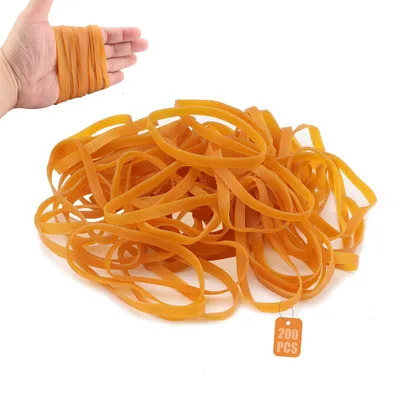 Gummibänder 200 Stück, 100 x 5 mm, gelb, elastisch, robust
