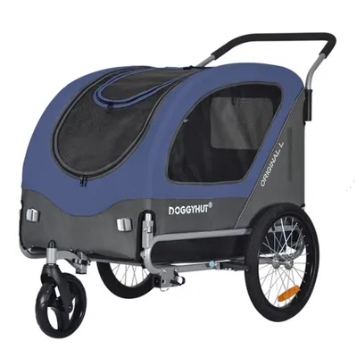 Produktbild von DOGGYHUT Large Fahrradanhänger & Hundebuggy 2 in 1 für Hunden bis 35kg Hundeanhänger Jogger Hundewagen mit Feststellbremse