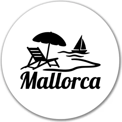 Produktbild von Huuraa Aufkleber Mallorca Spanien 10cm rund Sticker Geschenkidee