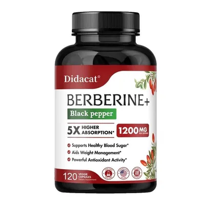 Obrázok produktu pre Berberín 1200 mg (120 kapsúl) doplnok stravy, srdce, krvný tlak, krvný obeh, imunitný systém, zdravie srdca, antioxidant