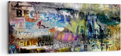 Produktbild von Bild auf Leinwand - Leinwandbild - Graffiti modern - 120x50cm - Wand Bild - Wanddeko - Wandbilder - Leinwanddruck - Bilder - Kunstdruck - Wanddekoration - Leinwand bilder - Wandkunst - AB120x50-3564