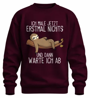 Obrázok produktu pre Zatiaľ nič nemaľujem Sloth Saying Lazybones Gift Uni mikina Pullover, bordová, L