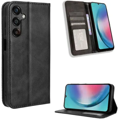Produktbild von Mobigear Sensation Schutzhülle für Samsung Galaxy M55 – Klapphülle/Etui mit Geldbörsenfunktion – Schwarz