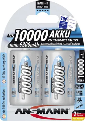 Immagine prodotto di Ansmann 5030642 1x2 Batteria NiMH Ansmann 10000 Mono D 9300 mAh 5030642