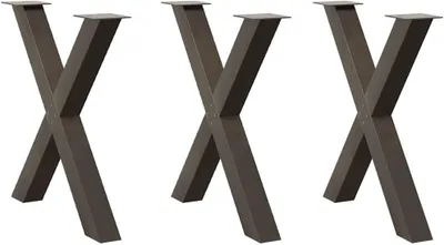 Produktbild von Tischbeine, X-förmig, aus Stahl, 70 x 72–73 cm, 3 Stück