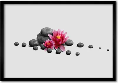 Produktbild von Bild 100x70 MDF-Rahmen Wandkunst Lotus Flower Zen Spa