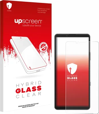A product box and a screen protector for a smartphone.