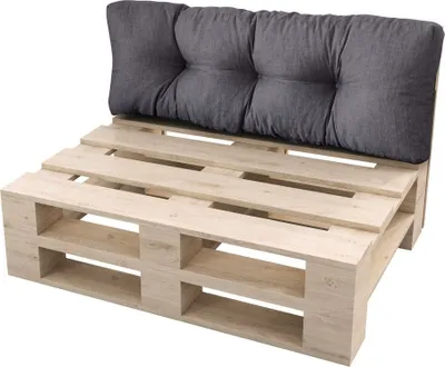 Produktbild von sunnypillow Palettenkissen für Gartenmöbel - Rückenkissen 120 x 50 cm - Rückenpolster für Bett und Sofa - Palettenpolster für Palettenmöbel - Gesteppte Gartenkissen - Rückenlehne, Kissen Anthrazit