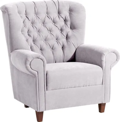 Produktbild von Hochlehnsessel Katrin Bezug Veloursstoff Buche nussbaum dunkel / silber 22879
