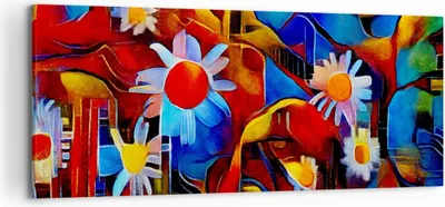 Produktbild von Bild auf Leinwand - Leinwandbild - Blume Abstraktion - 120x50cm - Wand Bild - Wanddeko - Wandbilder - Leinwanddruck - Bilder - Kunstdruck - Wanddekoration - Leinwand bilder - Wandkunst - AB120x50-3466