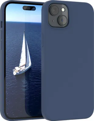 Produktbild von EAZY CASE Silikonhülle für Apple iPhone 15 Plus Silikon Backcover Schutz in Blau